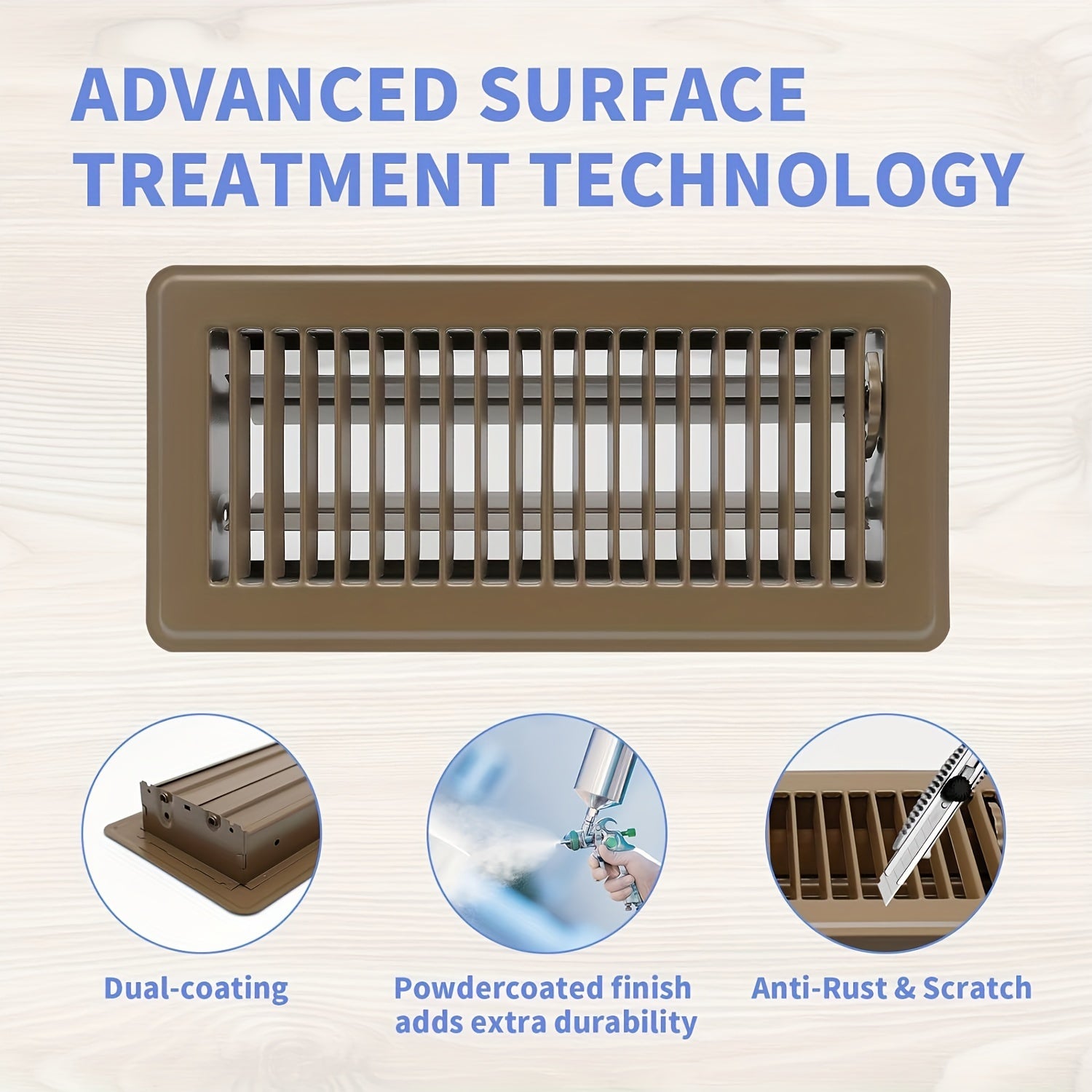Floor Vent Covers 10x16 Inch - Rust-Proof Metal Heat Vent Covers