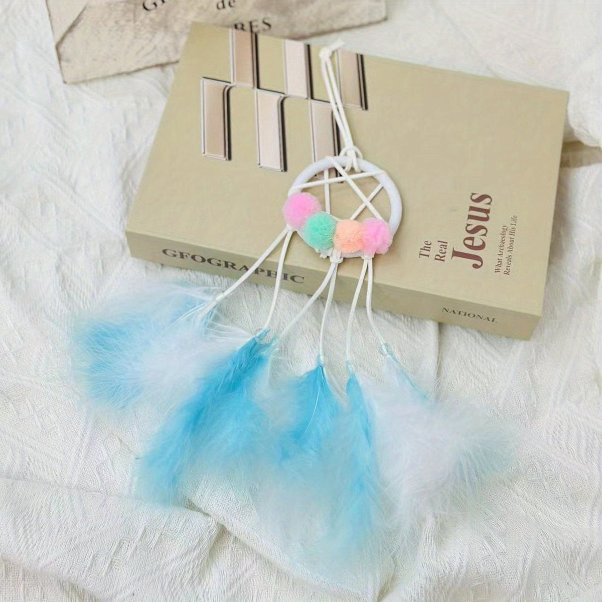 Car Rearview Mirror Dream Catcher Palace Bell Feather Girl Heart Crystal