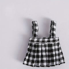 Plaid Skirt with Suspenders for OB11 Dolls