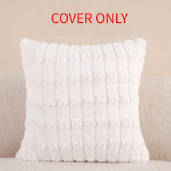 Velvet Soft Solid Decorative Square Throw Pillow Covers Set Ivory 18x18 Inch