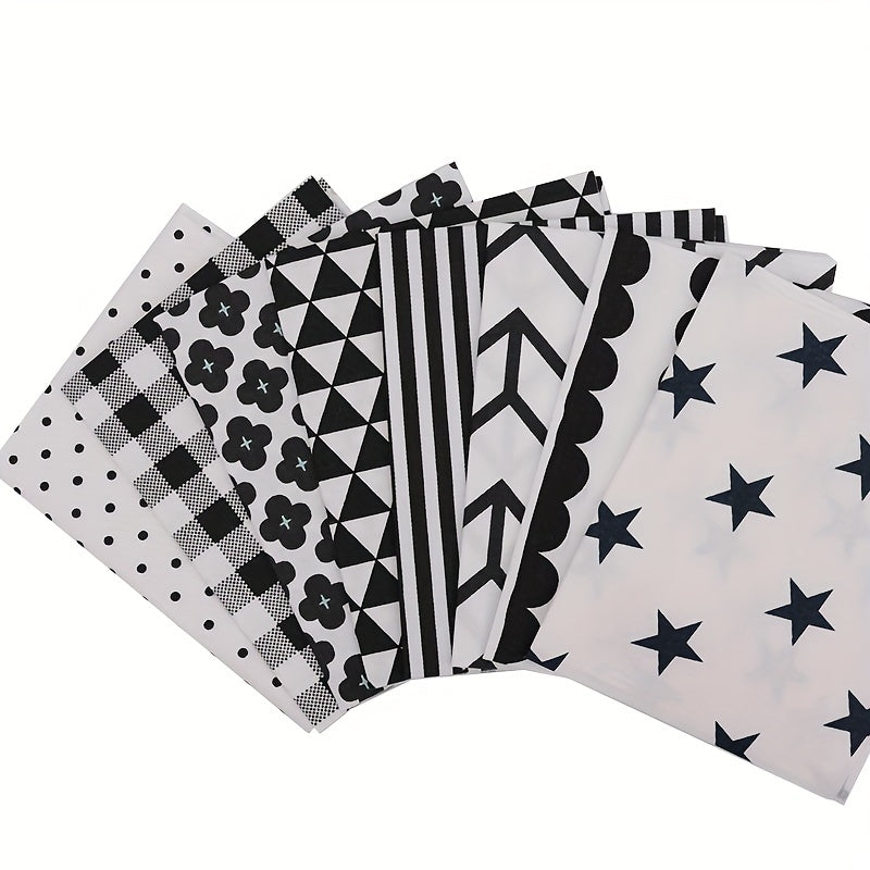 8pcs Printed Fabric Patchwork Doll Needlework Cloth DIY Sewing Quilting Material