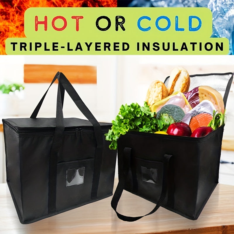 Large Capacity Insulated Handbag Portable Zipper Picnic Bag