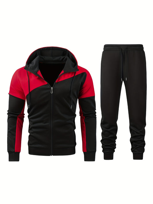 Men's Sports Set Comfy Zip Up Jacket & Active Sweatpants