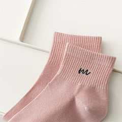 Letter Print Socks Soft & Comfy Short Socks Women's Stockings