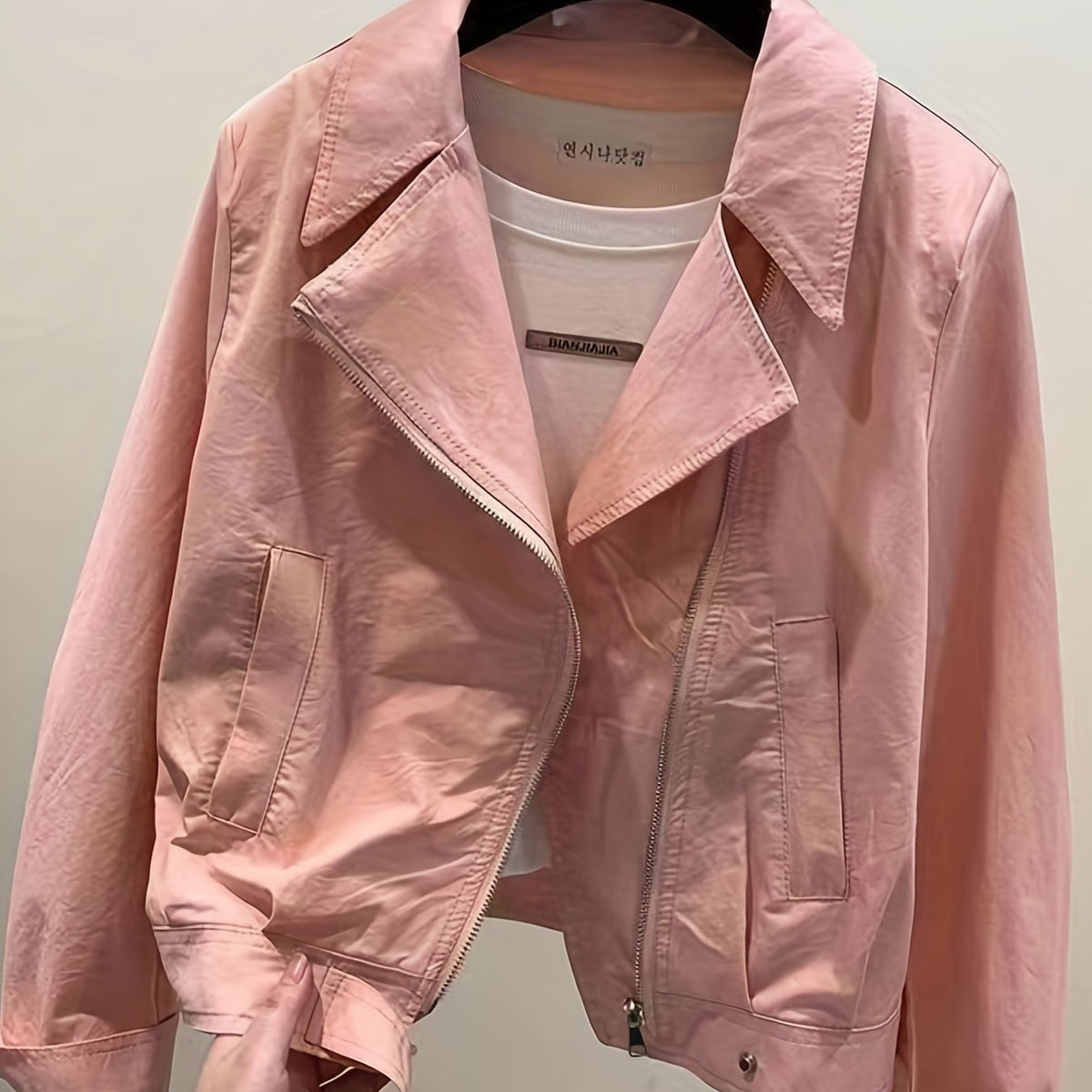 Solid Zip Up Jacket Long Sleeve Outerwear With Pockets