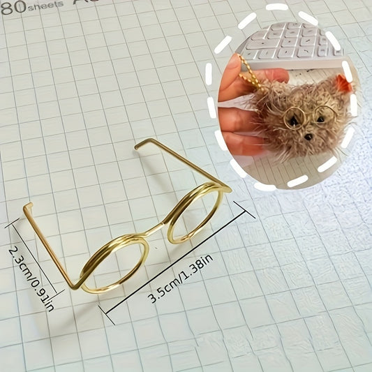 8pcs Mini Metal Doll Glasses Frames - Assorted Colors for DIY Crafts