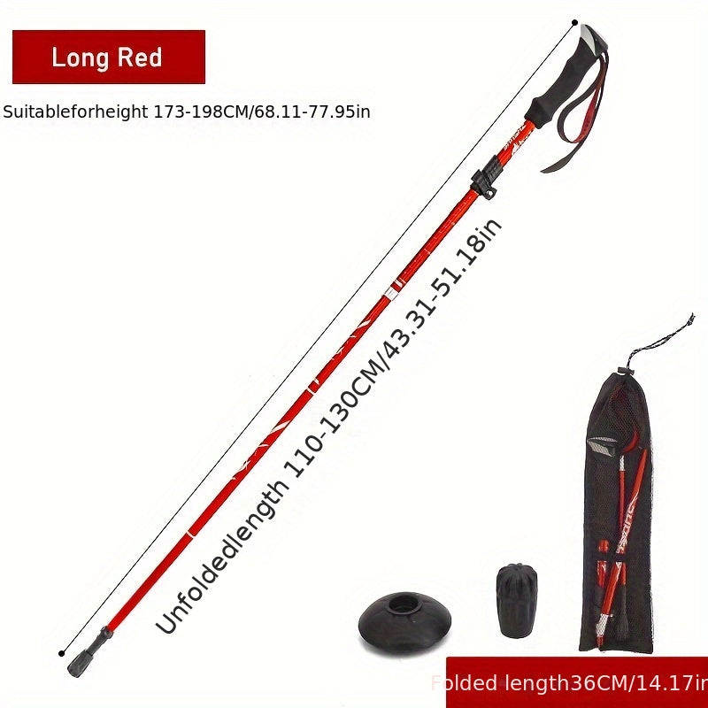 5 Section Climbing Stick Folding Aluminum Alloy Lightweight Retractable Walking