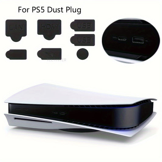 7pcs Silicone Dust Plugs Set for Game Console USB Interface