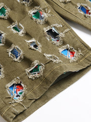 Men's Street Style Patchwork Denim Shorts for Summer