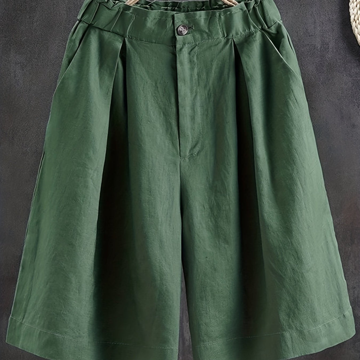 Women's Plus Solid Wide Leg Shorts