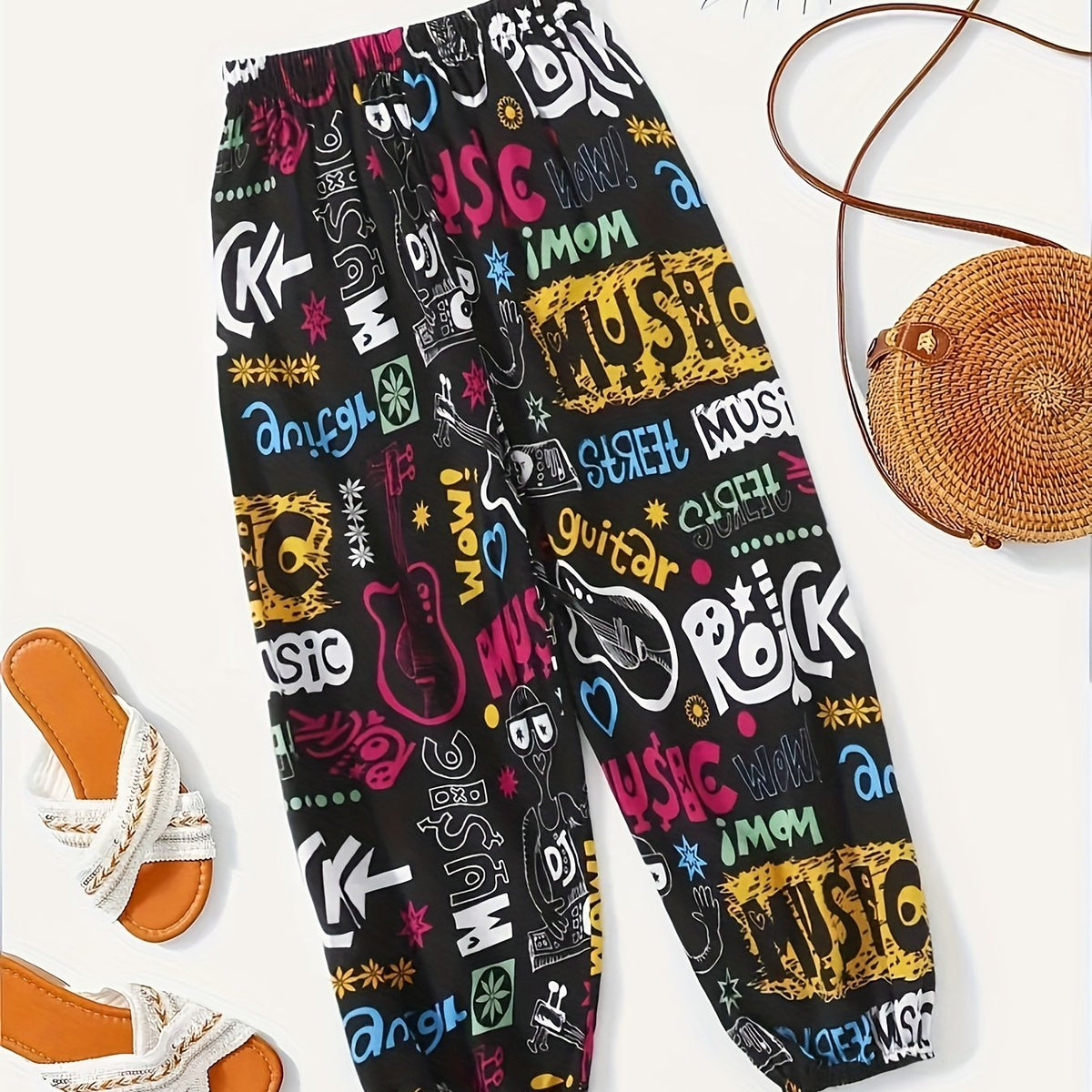 Carrot Pants Random Print Casual Pants Women's Clothing