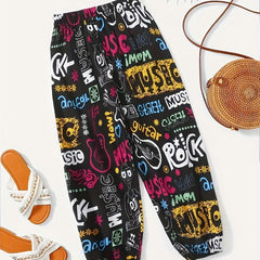 Carrot Pants Random Print Casual Pants Women's Clothing
