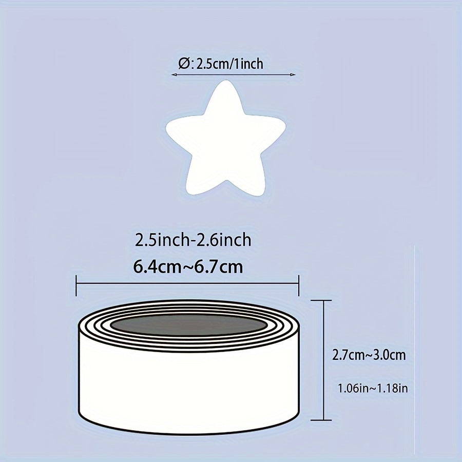 500 Colorful Star Stickers Roll, Self-Adhesive Seal Decorative Stickers