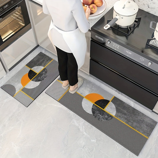 2pcs Anti Fatigue Kitchen Rug Set Non Slip Standing Desk Mat Dirt Resistant