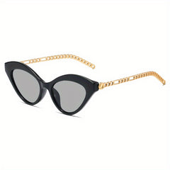 Cat Eye Sunglasses Metal Chain Charm Anti Glare UV400