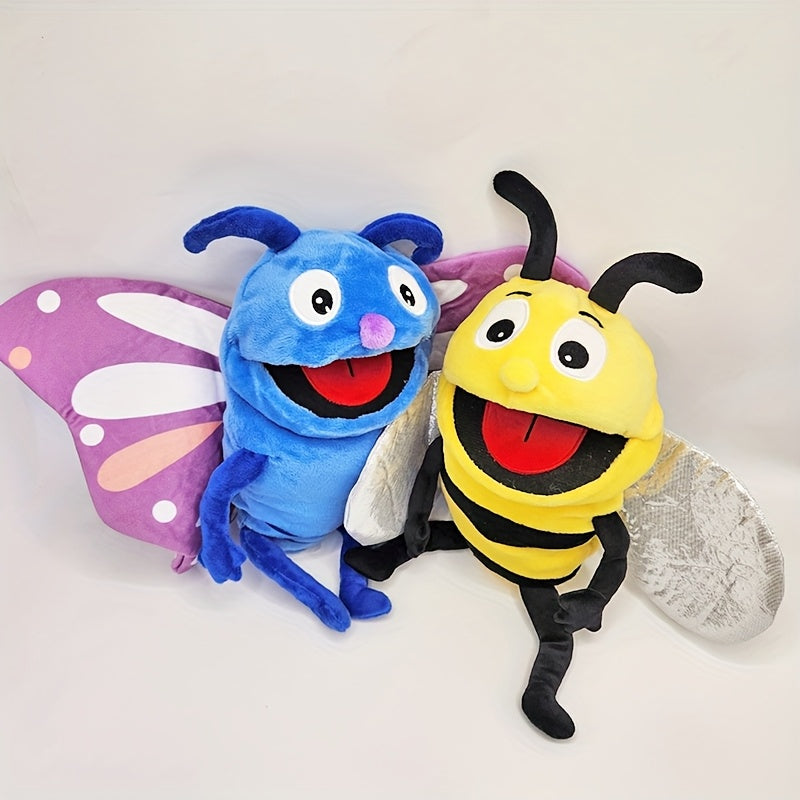 Whimsical Butterfly & Bee Plush Puppets Set