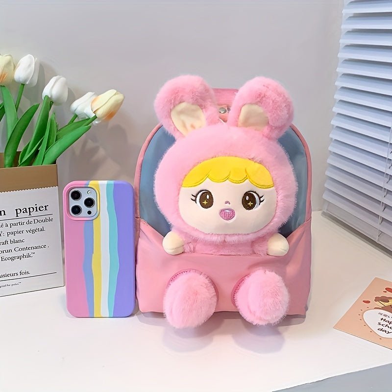 Kids Backpack with Removable Bunny for 3-8 Year Olds