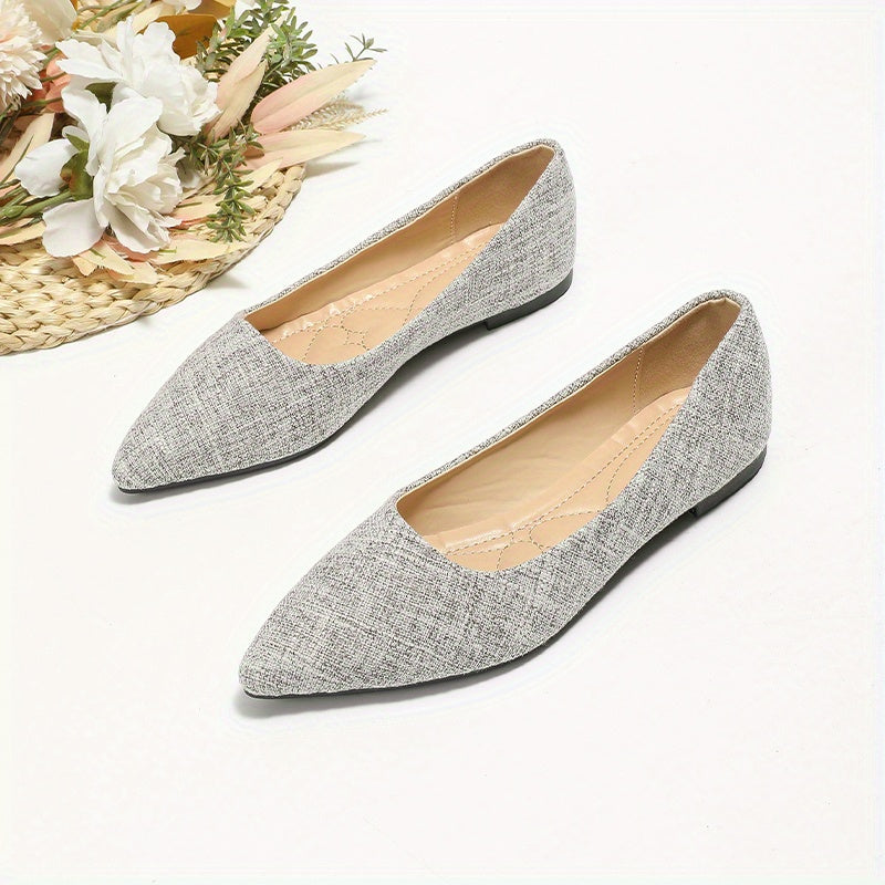 Women's Canvas Ballet Flats Soft Sole Slip On Shoes