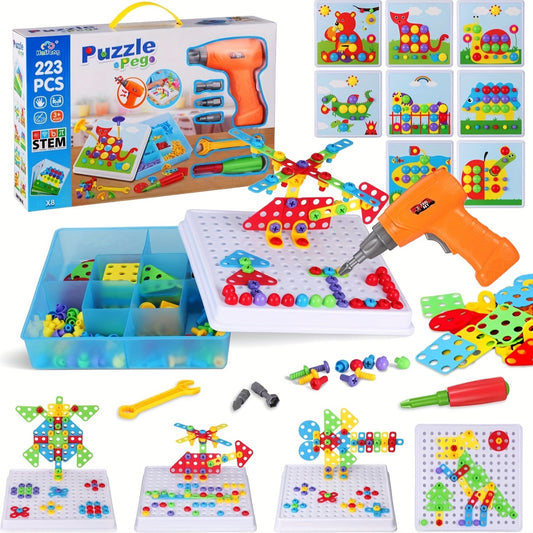 223pcs Screw Building Blocks Toy Set with Toolbox
