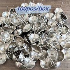 100pcs Large Silvery Thumb Tacks Round Head Office Classroom Use