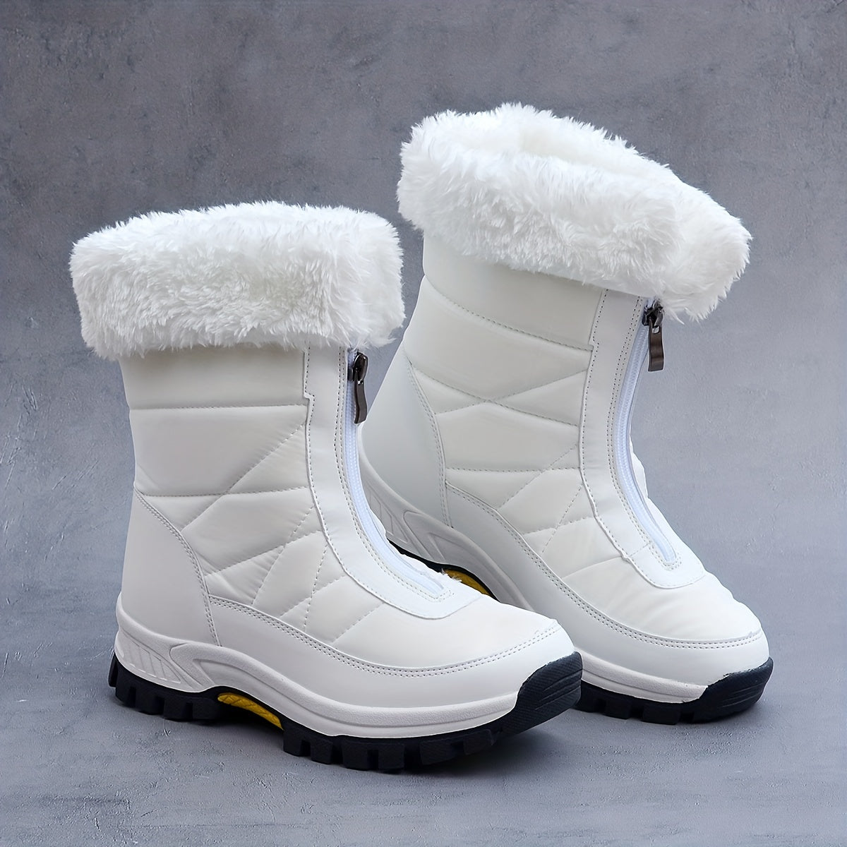 Women's Snow Boots Zipper Platform Comfortable Warm Outdoor Walking Shoes