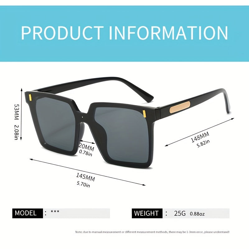 Square Sunglasses Men Women Rivet Anti Glare UV400 Sun Shades Glasses