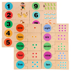 Wooden Animal Counting Puzzle Toy for Kids Educational Game