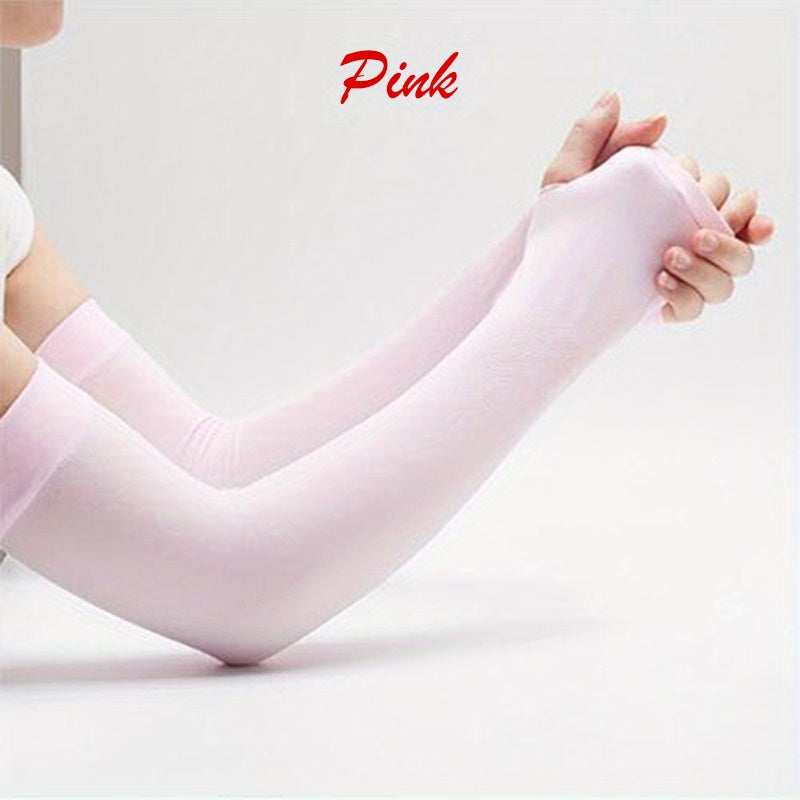 Sunproof Ice Sleeves Candy Elastic Gloves Long Fingerless Gloves