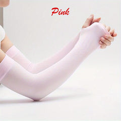 Sunproof Ice Sleeves Candy Elastic Gloves Long Fingerless Gloves