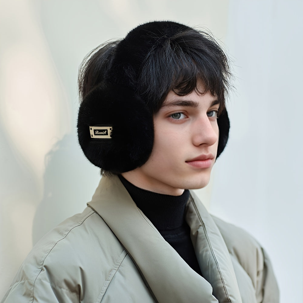 Polyester Earmuffs for Men Warm Plush Lined Ear Warmers