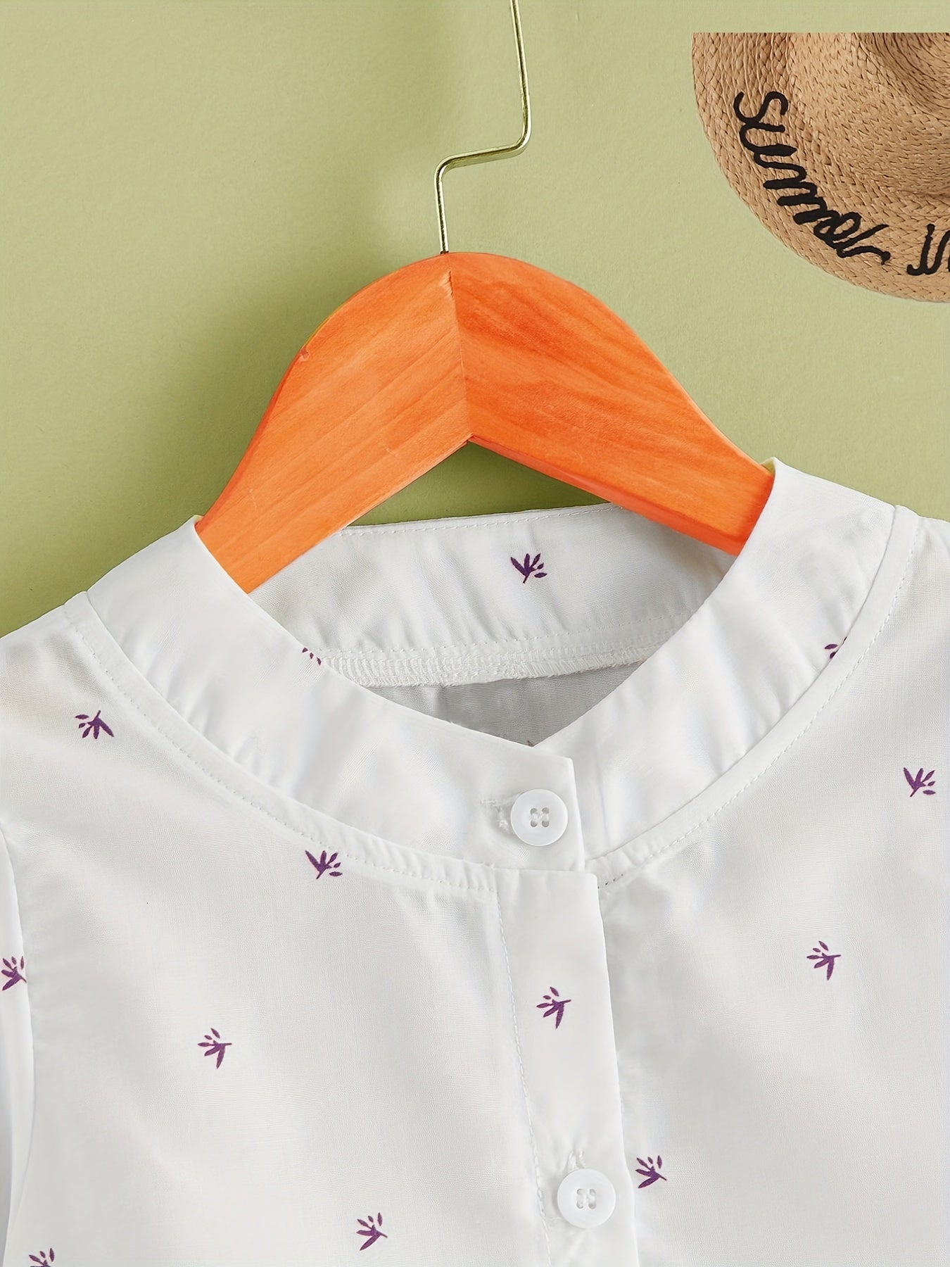 Girls Leaf Print Casual Dress for Autumn & Spring