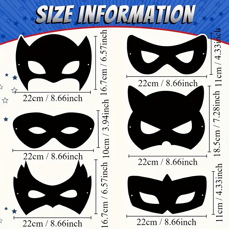 12pcs Scratch Art Hero Masks Kit for Costume Parties Mardi Gras