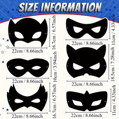 12pcs Scratch Art Hero Masks Kit for Costume Parties Mardi Gras