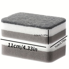 5pcs Double sided Cleaning Sponges Household Scouring Pad Kit