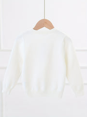 Girls' Sweet Bowknot Knit Cardigan for Spring and Fall