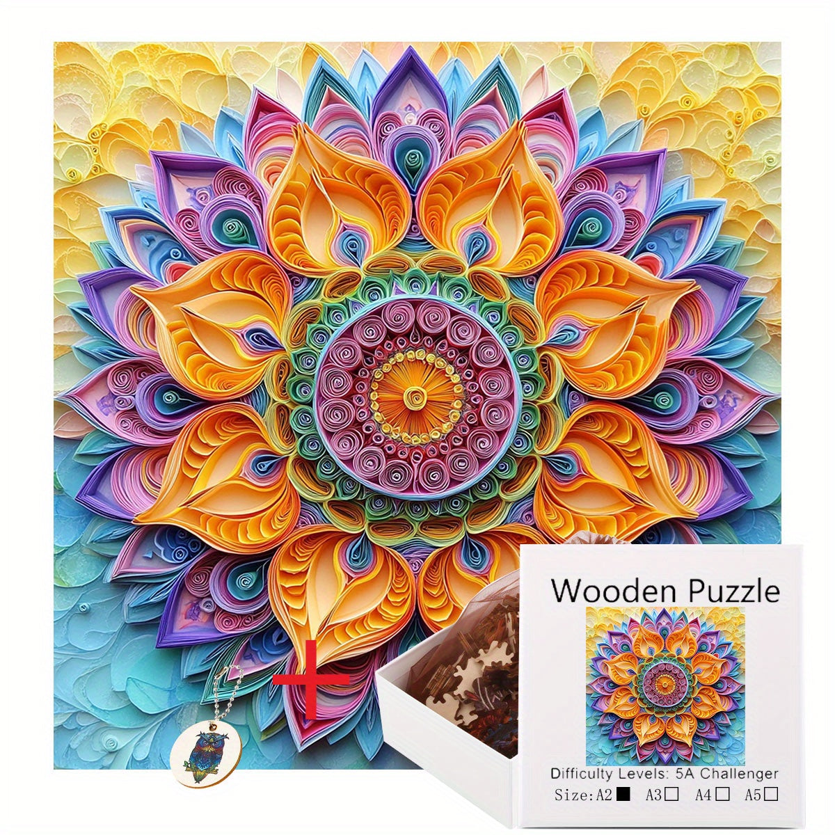 Sunflower Wooden Puzzle with Animal Pieces - Fun Puzzle Gift