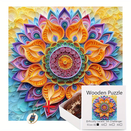 Sunflower Wooden Puzzle with Animal Pieces - Fun Puzzle Gift