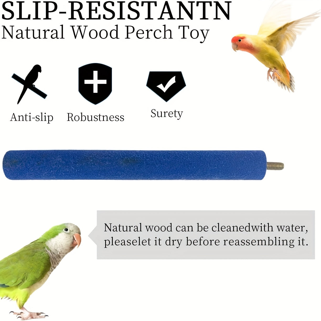 Bird Perch Toy With Rotating Balls For Birds Budgies Budgerigars