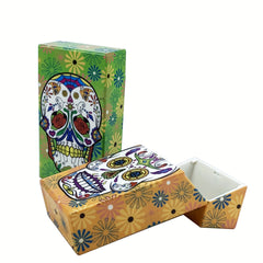 Skull Pattern Acrylic Cigarette Case 20 Capacity Anti Pressure Waterproof