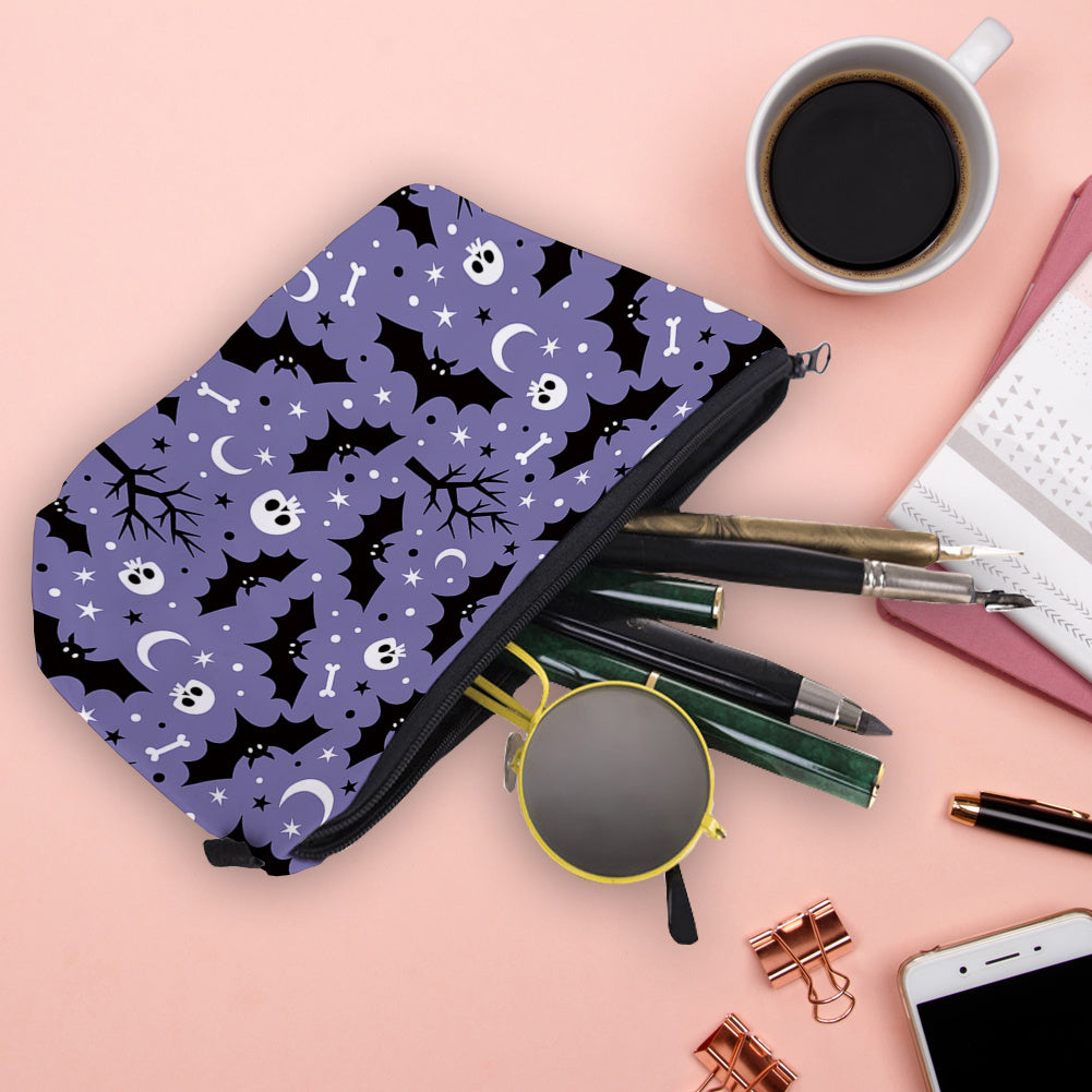Halloween Print Travel Cosmetic Bag with Multiple Compartments