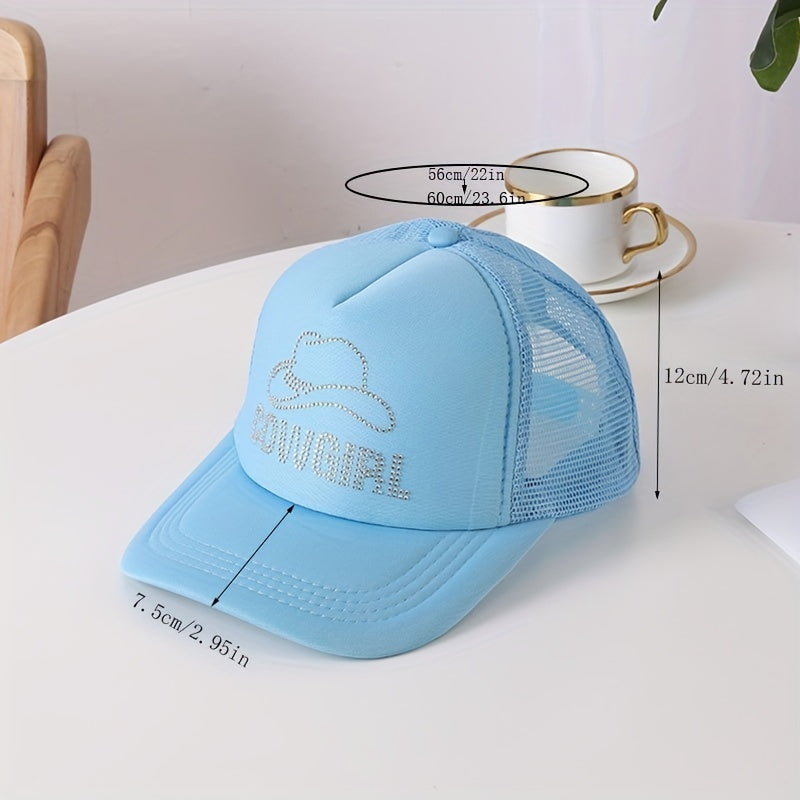 Rhinestone Decor Couple Baseball Cap Adjustable Candy Sun Hats