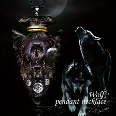 Forest Ghost Wolf Punk Hip Hop Animal Wolf Pendant Necklace
