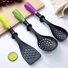 7pcs Kitchen Cooking Utensils Set Vertical Plastic Handle Nylon Kitchen Tools