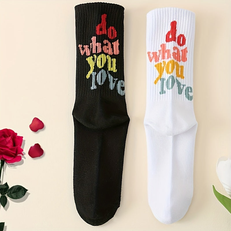 Men's DO WHAT YOU LIKE Crew Socks, Street Style Socks