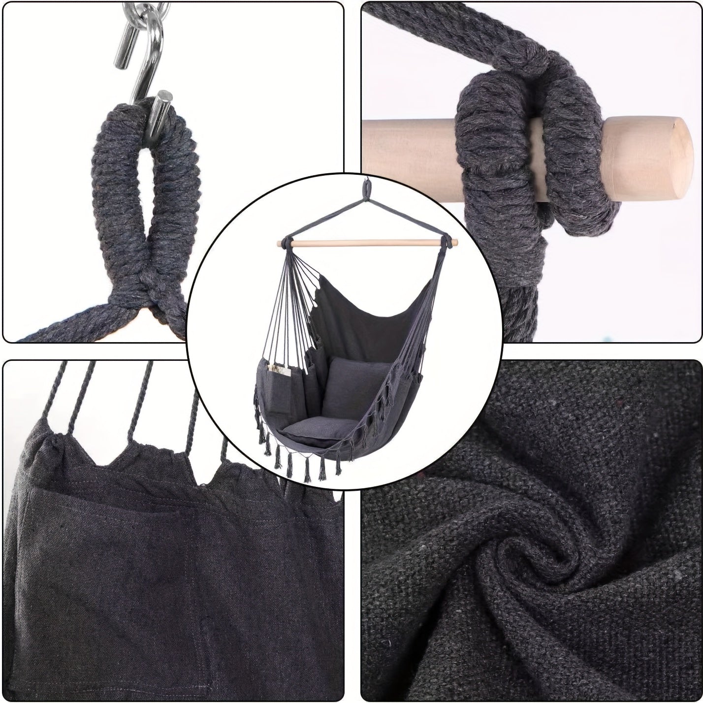 Leisure Cotton Hammock Balcony Hanging Chair Load 150KG
