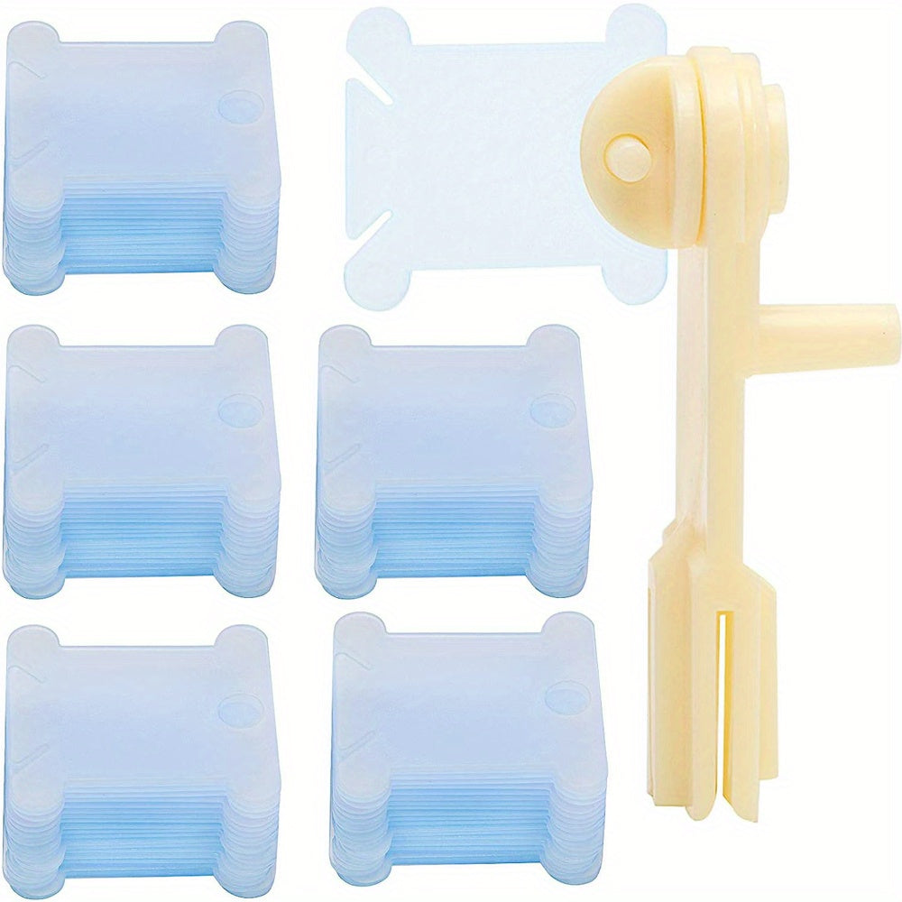 100 Plastic Thread Spools Dental Floss Kit for DIY Embroidery