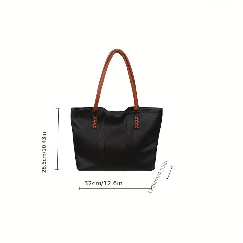 Large Capacity Lightweight Tote Bag Colorblock Handbag