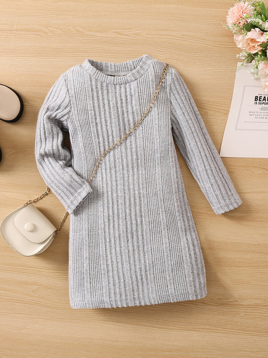 Girls Ribbed Stretch Fit Slim Dress Kids Clothes
