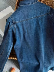Loose Fit Long Sleeves Denim Shirt with Lapel