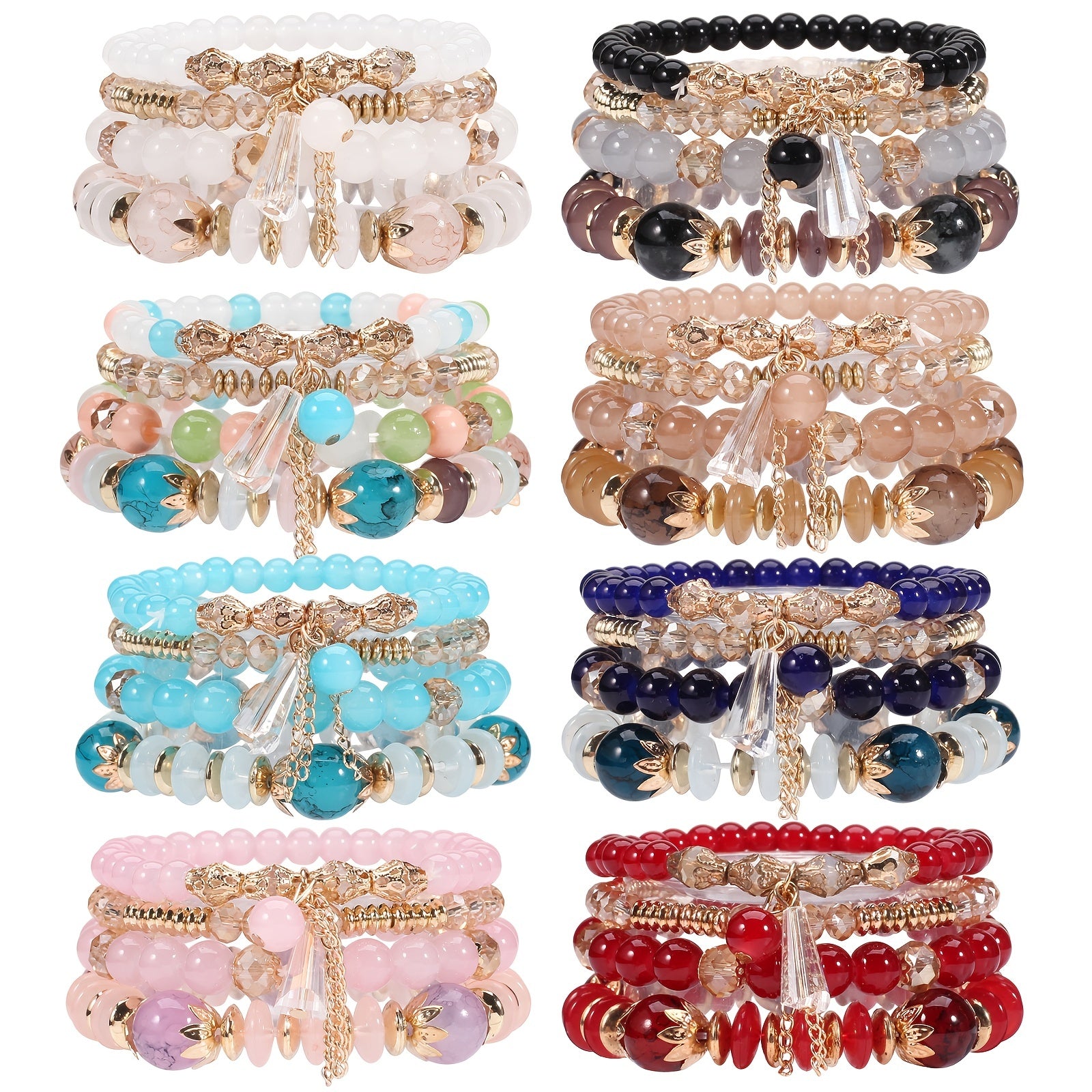 Bohemian Multilayered Stackable Bracelet Set